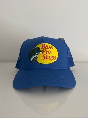 Bass Pro Shops Cobalt Blue Mesh Snapback Trucker Hat